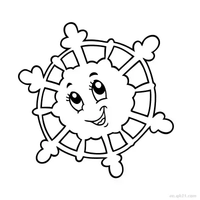 Free printable Detailed Branched Snowflake Drawing coloring page