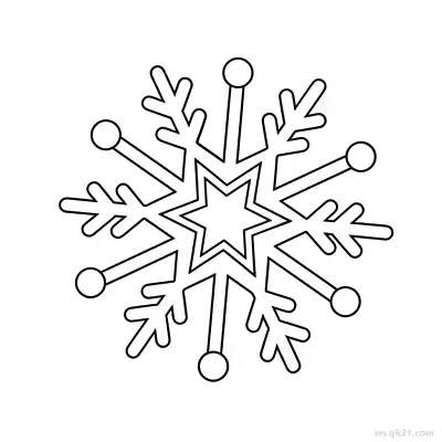 Free printable Crystalline Snowflake Design for Coloring coloring page