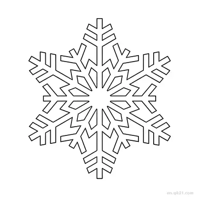 Free printable Double Line Snowflake Outline Coloring coloring page