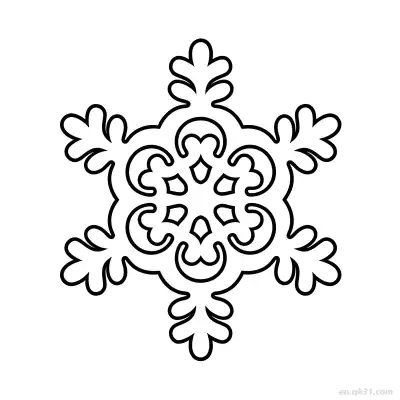 Free printable Leaf Pattern Snowflake Coloring Page coloring page