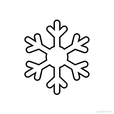 Free printable Six Branch Snowflake Coloring Page coloring page