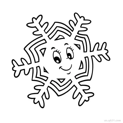 Free printable Smiling Snowflake Face Coloring Page coloring page