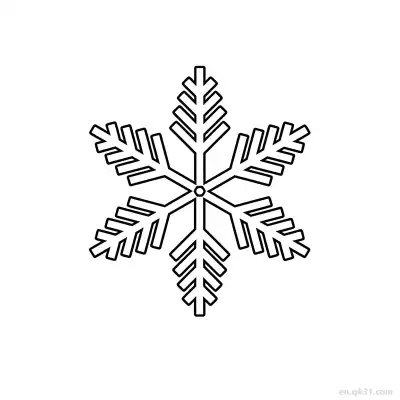 Free printable Triple Prong Snowflake Coloring Page coloring page