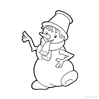 Free printable Bucket Hat Snowman Coloring Page coloring page