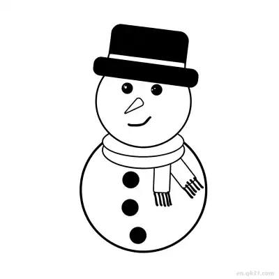 Free printable Classic Top Hat Snowman Coloring Page coloring page