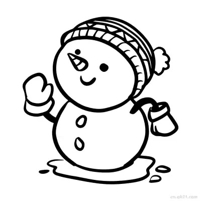 Free printable Melting Snowman Coloring Page coloring page