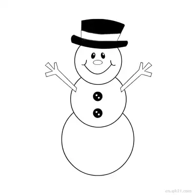 Free printable Raised Arms Snowman Coloring Page coloring page