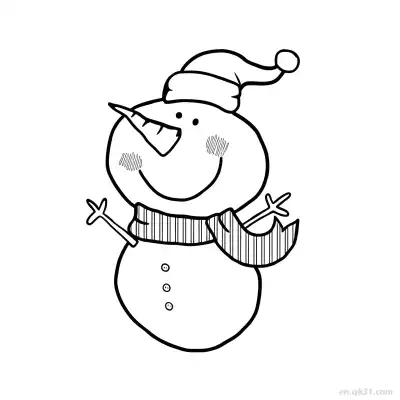 Free printable Smiling Scarf Snowman Coloring Page coloring page