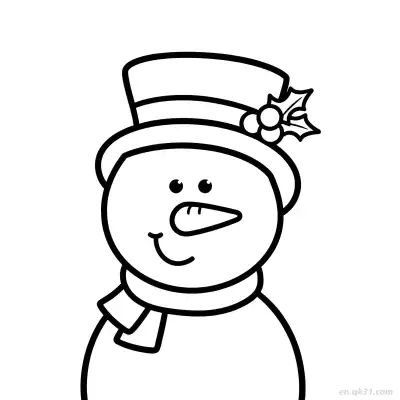 Free printable Snowman with Holly Top Hat Coloring Page coloring page