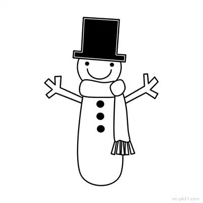 Free printable Tall Hat Snowman Coloring Page coloring page