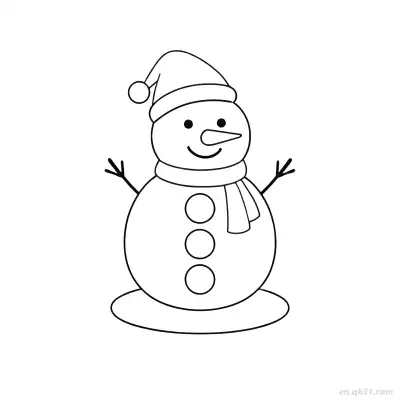 Free printable Three Segment Snowman Coloring Page coloring page