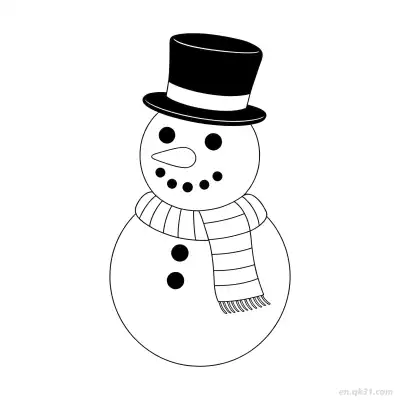 Free printable Two Part Snowman Coloring Page coloring page
