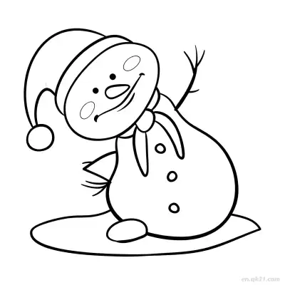 Free printable Waving Snowman Winter Coloring Page coloring page