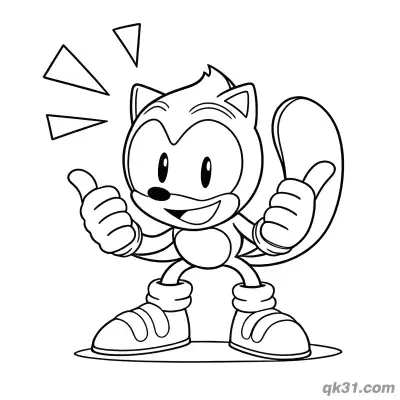 Free printable Ray the Flying Squirrel Double Thumbs Up Coloring Page coloring page