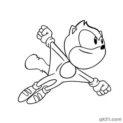 Free printable Ray the Flying Squirrel Flying with Fists Coloring Page coloring page