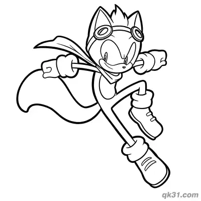 Free printable Ray the Flying Squirrel Flying with Goggles and Cape Coloring Page coloring page