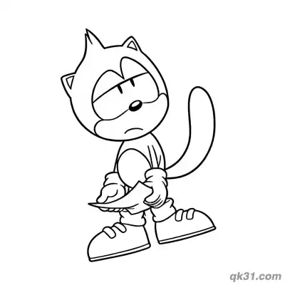 Free printable Ray the Flying Squirrel Grumpy with Paper Coloring Page coloring page