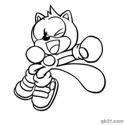 Free printable Ray the Flying Squirrel Jumping and Laughing Coloring Page coloring page