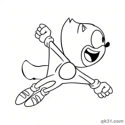 Free printable Ray the Flying Squirrel Laughing While Flying Coloring Page coloring page