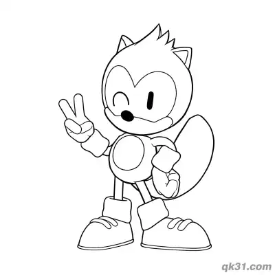 Free printable Ray the Flying Squirrel Peace Sign and Smiling Coloring Page coloring page
