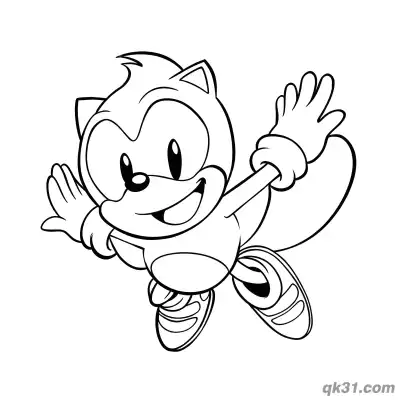 Free printable Ray the Flying Squirrel Waving and Jumping Coloring Page coloring page