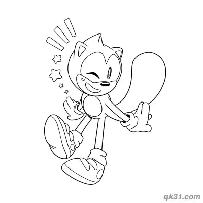 Free printable Ray the Flying Squirrel Winking with Stars Coloring Page coloring page