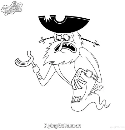 Free printable Frowning Flying Dutchman SpongeBob Coloring Page coloring page