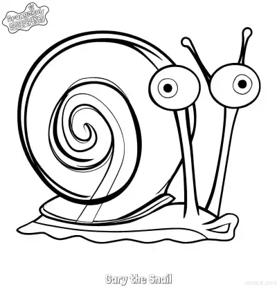 Free printable Big-Eyed Gary the Snail SpongeBob Coloring Page coloring page