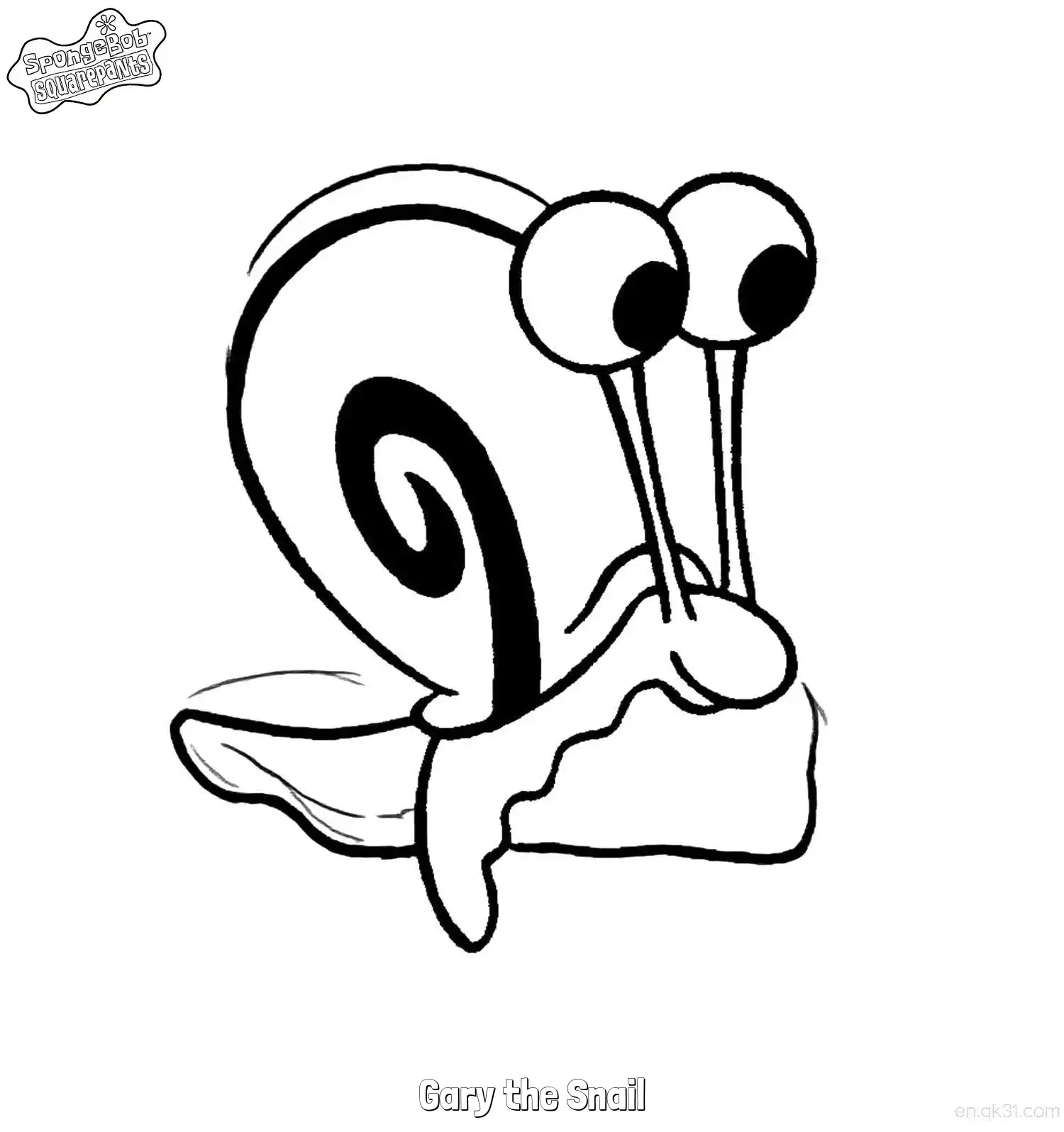 Cute Peeking Gary the Snail SpongeBob Coloring Page – Free Printable Coloring Page for Kids and Adults