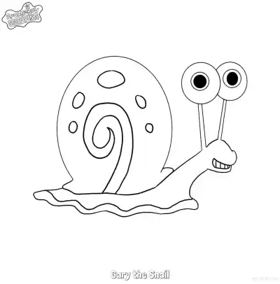 Free printable Spotted Shell Gary the Snail SpongeBob Coloring Page coloring page