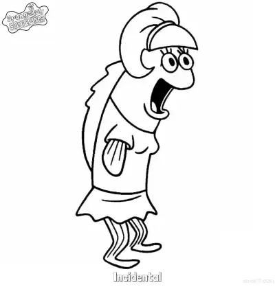 Free printable Surprised Fish Citizen SpongeBob Coloring Page coloring page