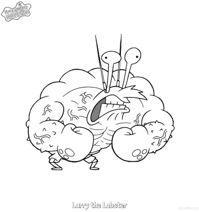Free printable Muscular Larry the Lobster SpongeBob Coloring Page coloring page