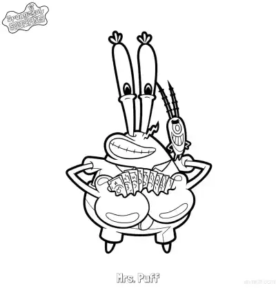 Free printable Plankton and Mr. Krabs Counting Money SpongeBob Coloring Page coloring page
