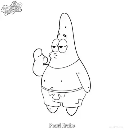 Free printable Lazy Patrick Star Blowing Bubble SpongeBob Coloring Page coloring page