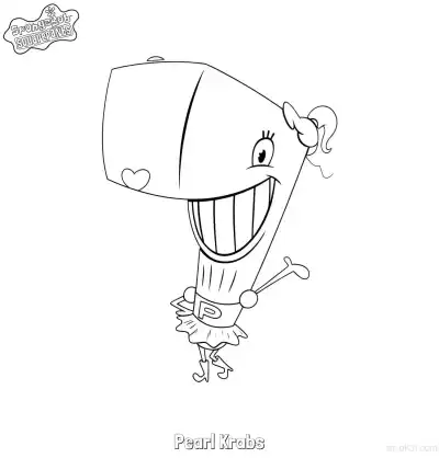 Free printable Happy Dancing Pearl Krabs SpongeBob Coloring Page coloring page
