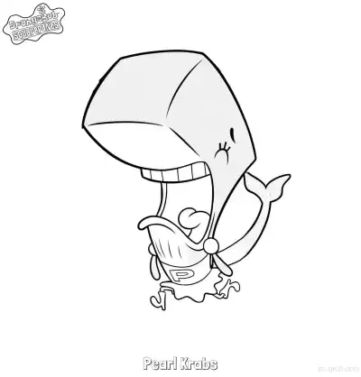 Free printable Sad Crying Pearl Krabs SpongeBob Coloring Page coloring page
