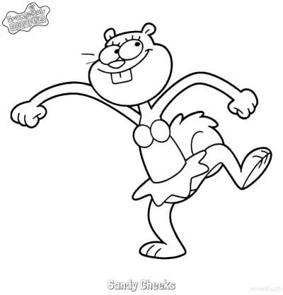 Free printable Active Sandy Cheeks SpongeBob Coloring Page coloring page