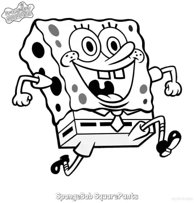 Free printable Running SpongeBob SquarePants Coloring Page coloring page
