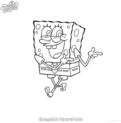 Free printable Dancing SpongeBob SquarePants Coloring Page coloring page