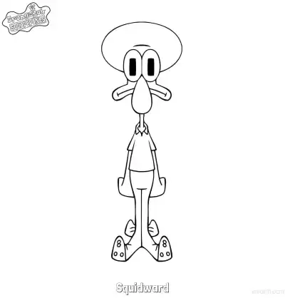 Free printable Expressionless Squidward Coloring Page coloring page