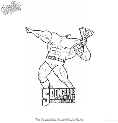 Free printable Buff Patrick Star Movie Edition Coloring Page coloring page