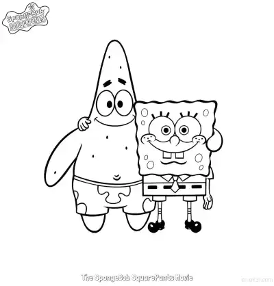 Free printable SpongeBob and Patrick Best Friends Coloring Page coloring page