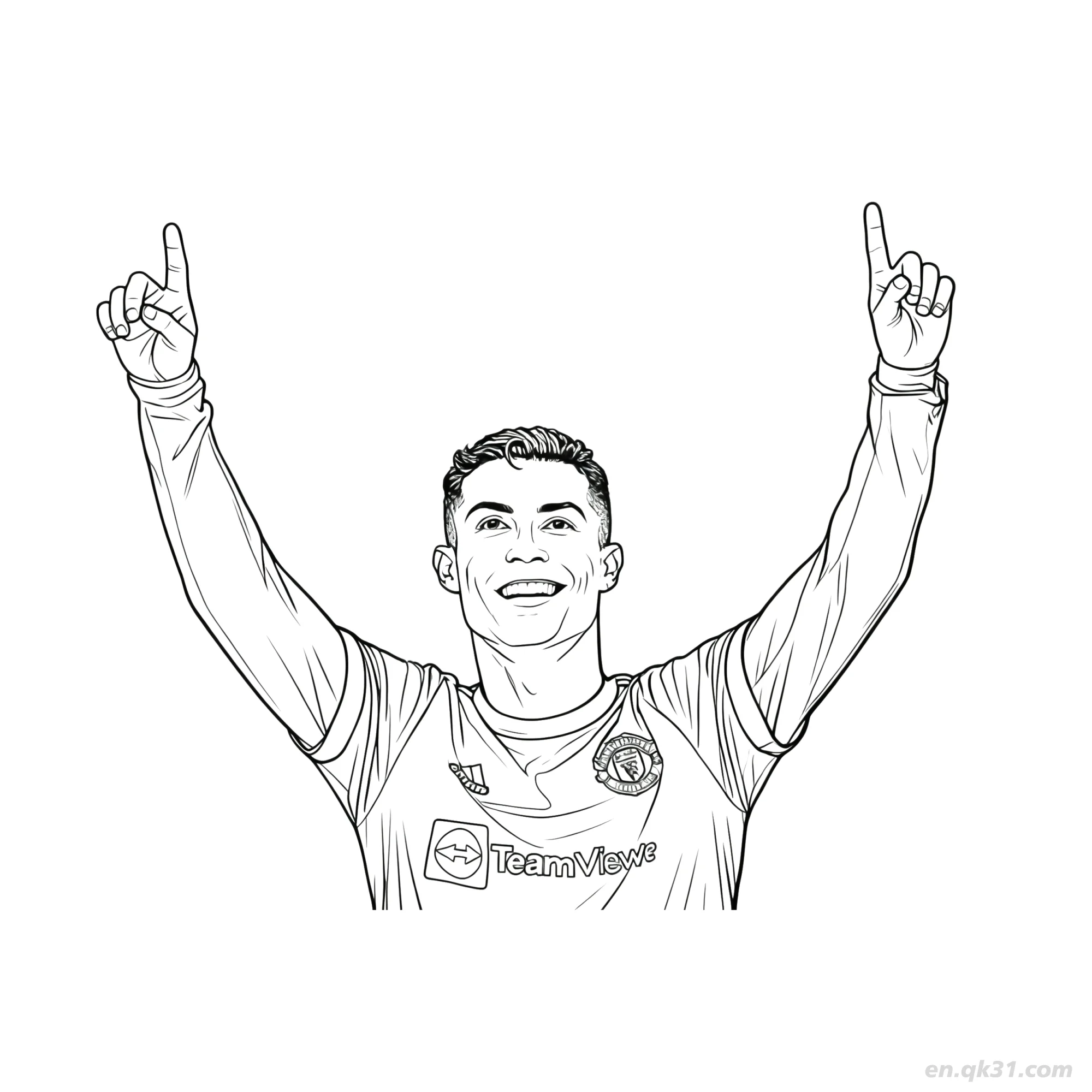 Cristiano Ronaldo Manchester United Goal Celebration Coloring Page – Free Printable Coloring Page for Kids and Adults
