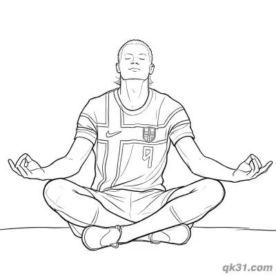 Erling Haaland Meditation Lotus Pose Coloring Page