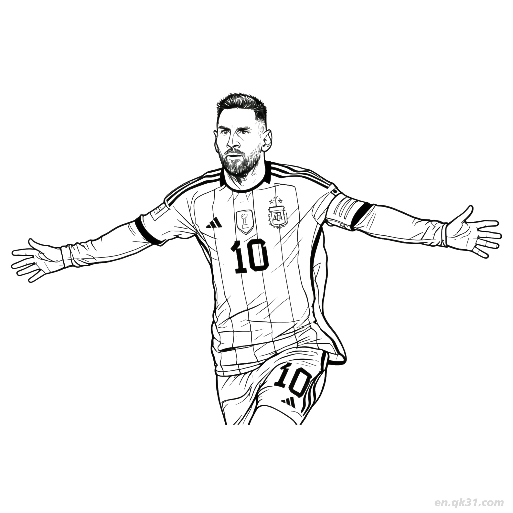 Lionel Messi Goal Celebration Coloring Page – Free Printable Coloring Page for Kids and Adults