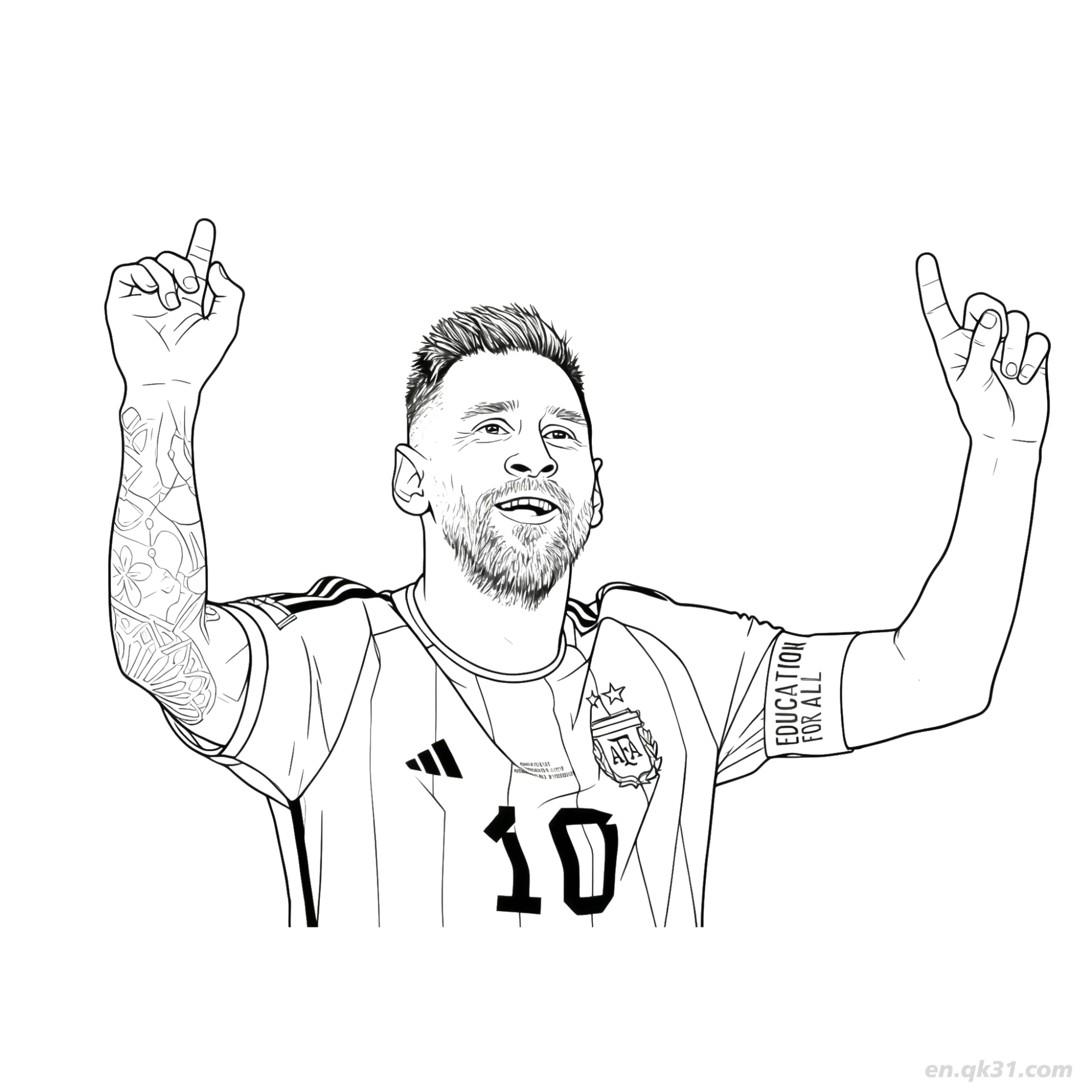 Lionel Messi Goal Celebration Coloring Page – Free Printable Coloring Page for Kids and Adults