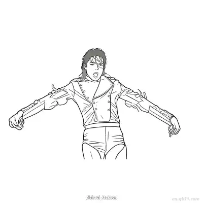 Free printable Michael Jackson 1 Coloring Page - Free PDF Printable Superstar Coloring Sheets coloring page