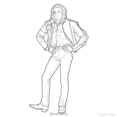 Free printable Michael Jackson 13 Coloring Page - Free PDF Printable Superstar Coloring Sheets coloring page