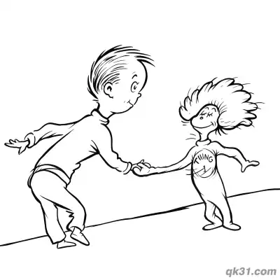 Free printable Child and Thing 1 Coloring Pages coloring page