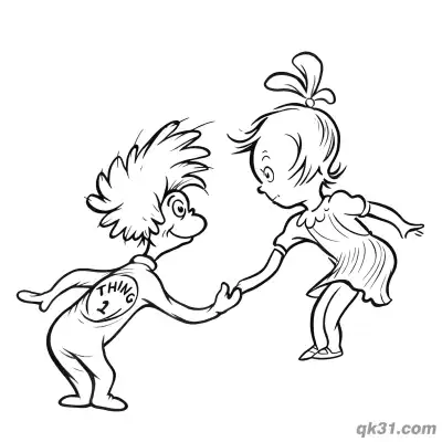 Free printable Child and Thing 2 Coloring Picture coloring page